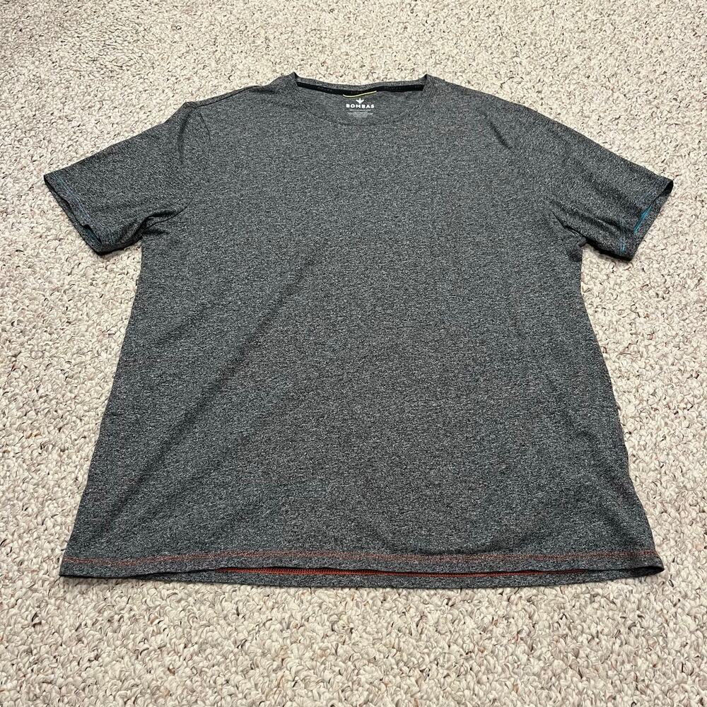 Bombas Mens Short Sleeve Tee XL Crewneck Gray Classic Basic Casual